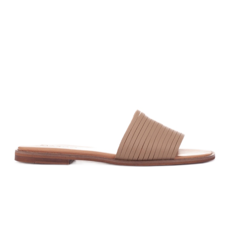Marco Shoes Pantofole in pelle beige