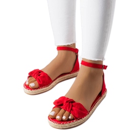BM Espadrillas rosse con fiocco di Faure rosso