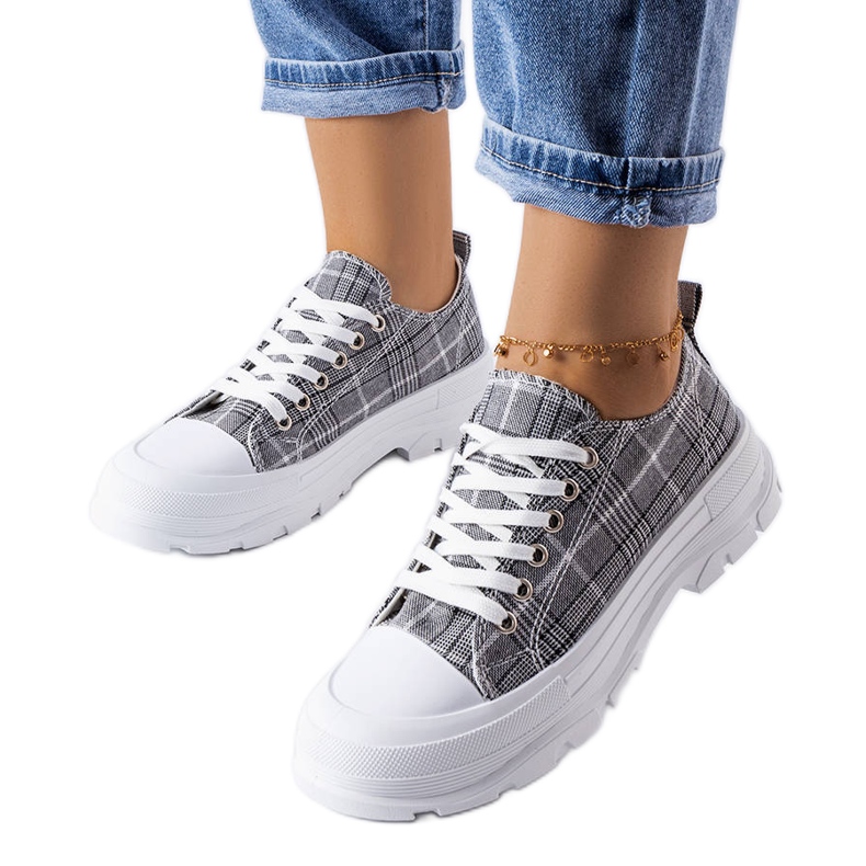 Sneaker a quadri grigi di McKeylor grigio