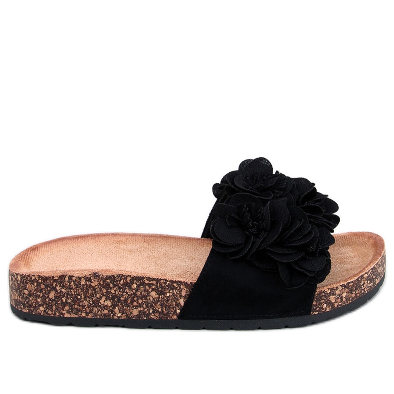 BM Pantofole in sughero con fiori di Brice Black nero