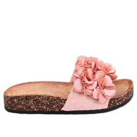 BM Pantofole in sughero con fiori Brice Pink rosa