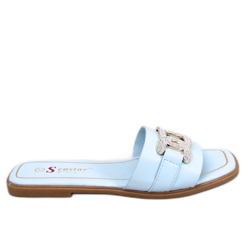BM Ciabatte Mille Blue cubic zirconia
