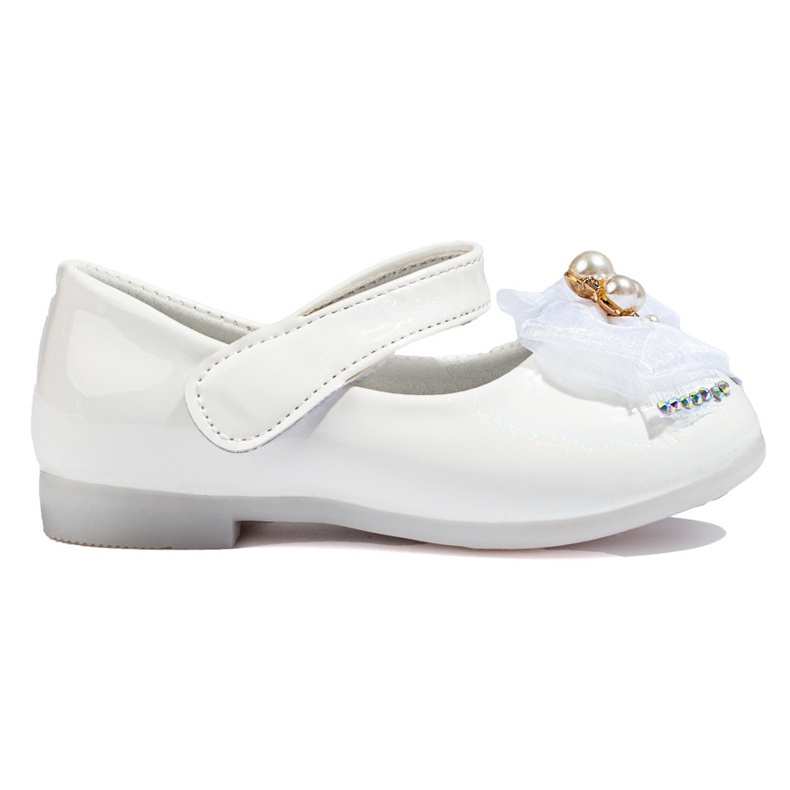 Ballerine da bambina con fiocco Vinceza bianco bianca