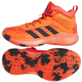 Scarpe da basket adidas Cross Em Up 5 K Wide Jr HQ8494 arancia arance e rossi