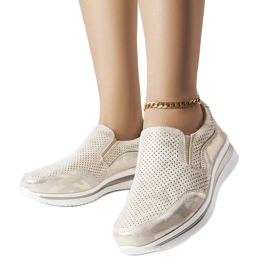 Sneaker oro con zeppa traforata di Rhéaume d'oro