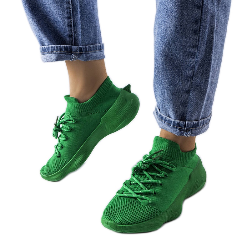 Sneaker in tessuto verde