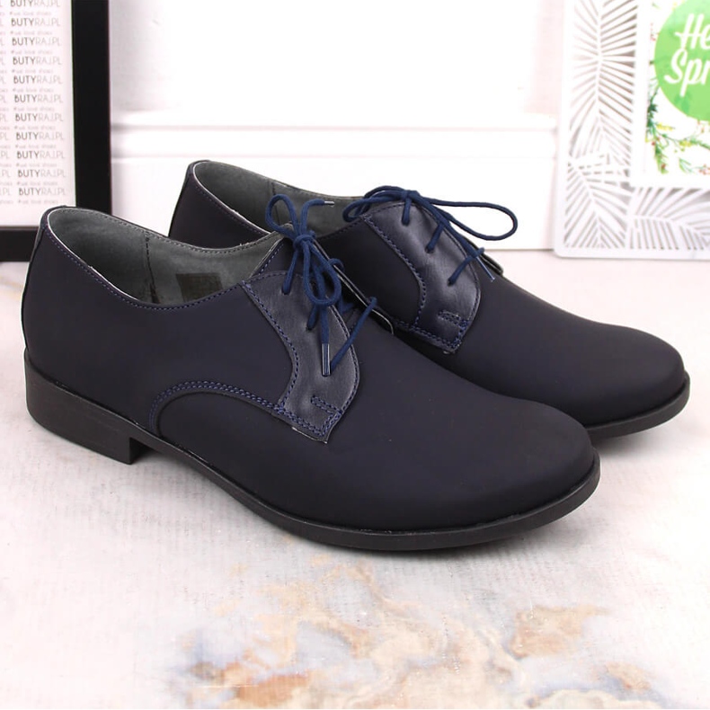 Scarpe da comunione per ragazzi blu navy Kornecki 6120