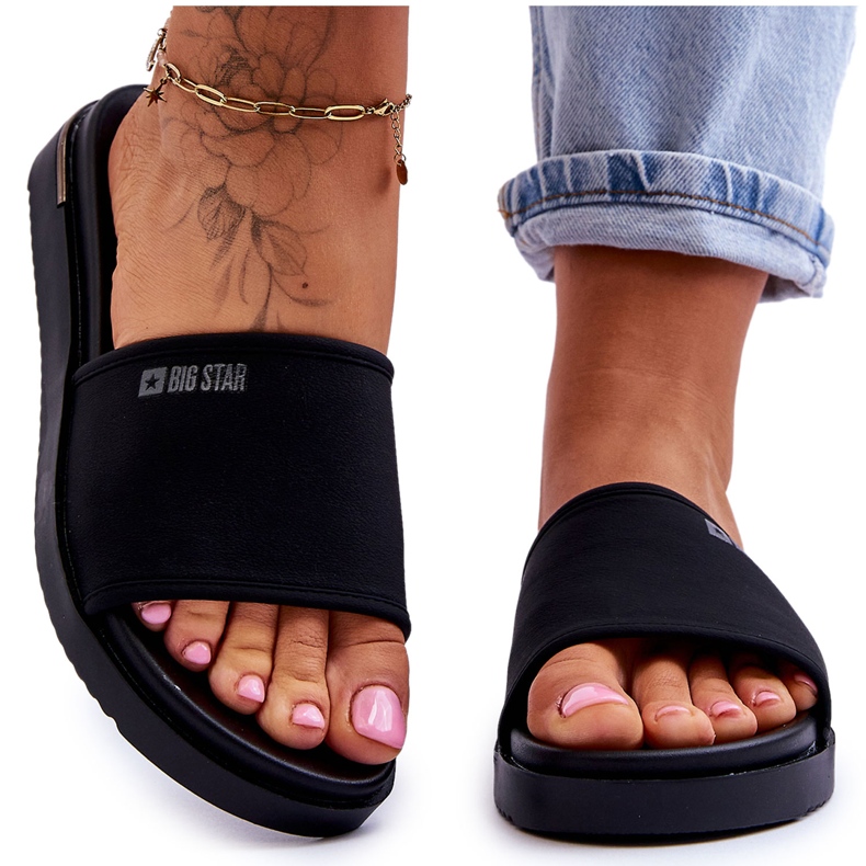 Pantofole con plateau da donna Big Star LL274930 nere nero