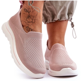 Sneakers da donna in tessuto rosa Slip-On Adiora