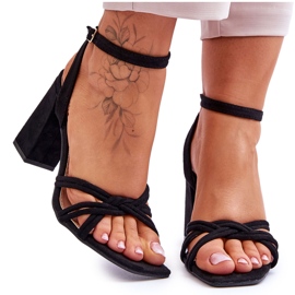 Sandali classici con tacco in pelle scamosciata Black Bernett nero