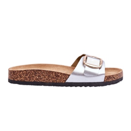 Ciabatte da donna classiche con plateau in sughero Argento Noa