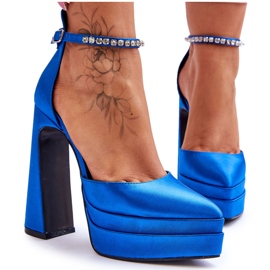 Pompe alla moda su un tacco Santoro blu