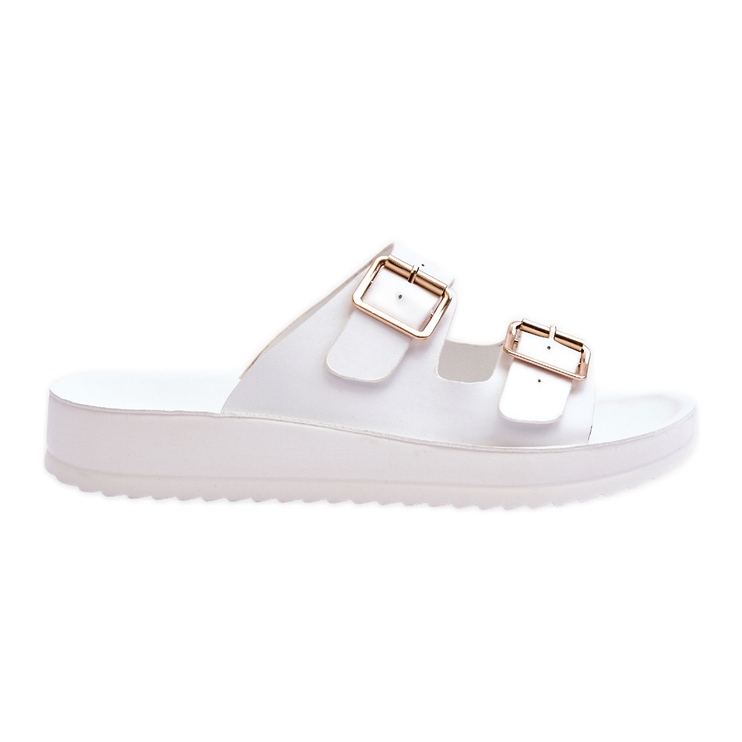 Ciabatte da donna con plateau a righe bianche Clever bianca