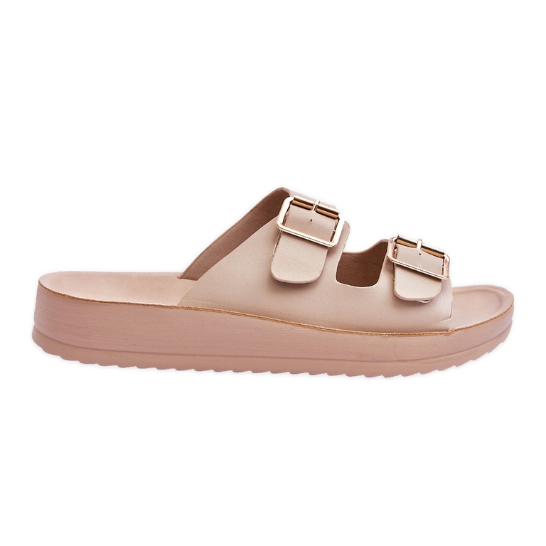 Sandali Con Plateau Da Donna Con Strisce Beige Clever