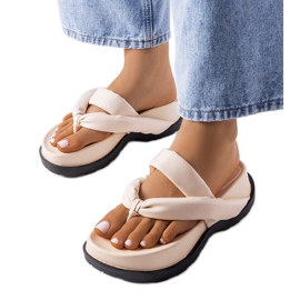 PA1 Ciabatte beige con plateau di La Chapelle