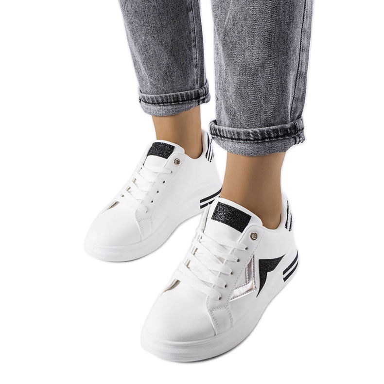 Sneakers con plateau in bianco e nero di Monty bianca