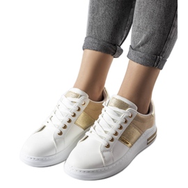 Sneakers bianche con inserti beige di Deans bianco