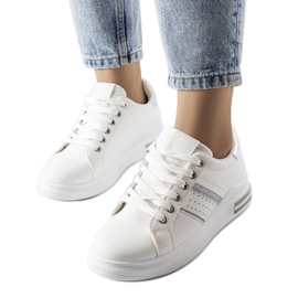 Sneaker Lanoie bianche con plateau bianco