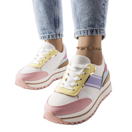 Sneakers rosa con inserti glitter di Lang
