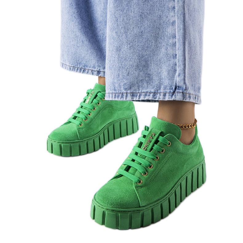 Scarpe Karino in camoscio verde