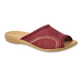 Ciabatte da donna Befado con plantare in sughero 254D143, bordeaux rosso