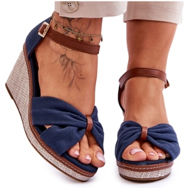 Sandali con Zeppa da Donna Blu Navy Daphne