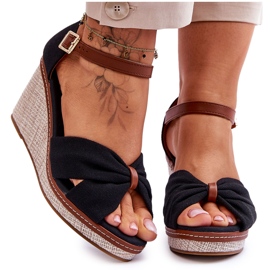 Sandali Con Zeppa Da Donna Neri Daphne nero