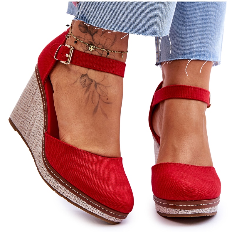 Sandali Con Zeppa Classici Da Donna Rosso Malani