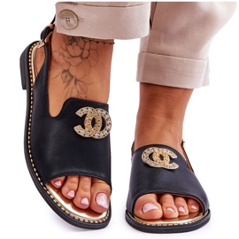 Sandali Donna Con Decorazione S.Barski KV-2775-49 Neri nero