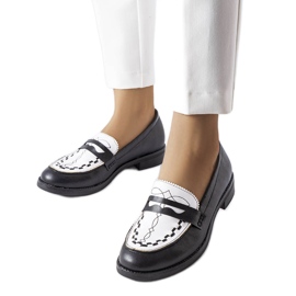 Mocassini neri con inserto bianco di Galboun nero