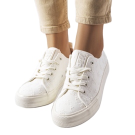 Sneakers bianche con ricamo Big Star LL274223 bianco