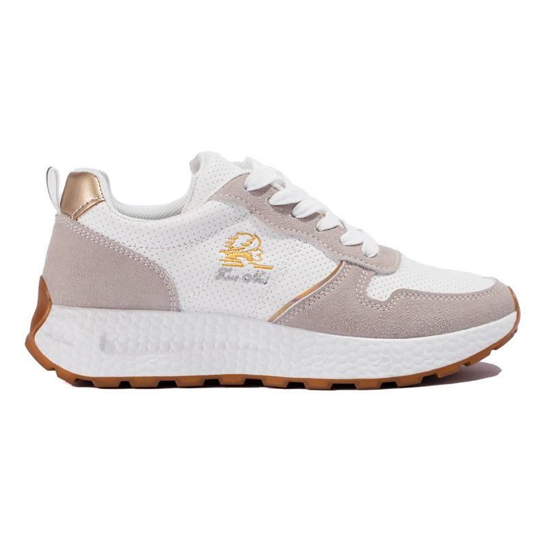 W. Potocki Sneakers su suola spessa Potocki bianco e beige bianca