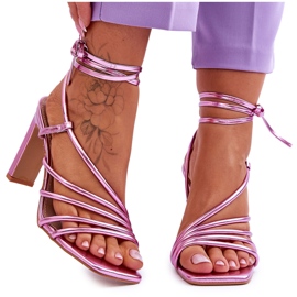 Sandali con tacco alto Tessoro rosa alla moda