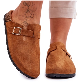 Pantofole con plateau in sughero Vellma color cammello marrone