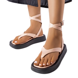 Sandali con plateau beige di Salt