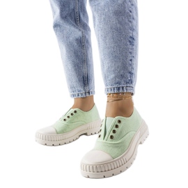 Sneaker Walton verde elasticizzata