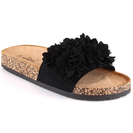 Ciabatte basse da donna con fiori neri eVento 5969 nero