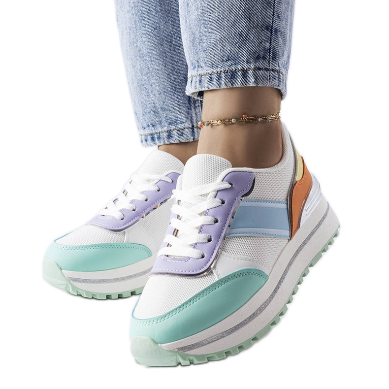 Sneakers verdi con inserti glitter di Lang verde