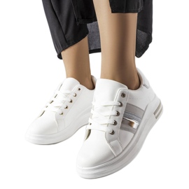 Sneakers bianche Sacaton con plateau bianca
