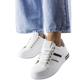 Sneaker Lanoie bianche con plateau bianco