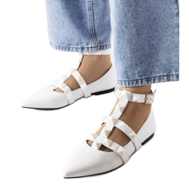 Ballerine bianche con una spettacolare chiusura Blur bianco