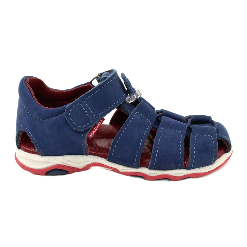 Sandali in pelle per velcro mazurek 1364 blu navy