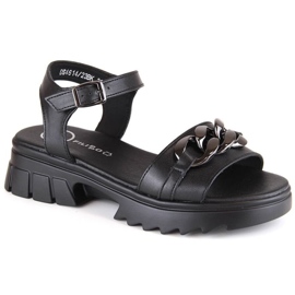 Sandali in pelle con catena Filippo DS4614 neri nero