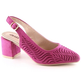 Sandali con tacco scamosciati Jezzi W RMR2263-4 fucsia rosa