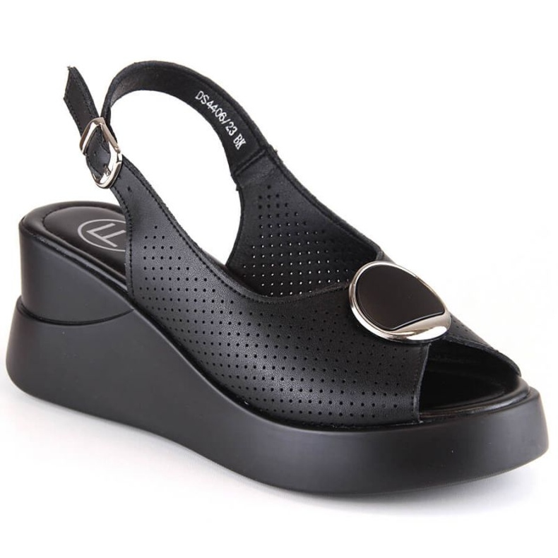 Sandali con zeppa Filippo in pelle W DS4406 neri nero