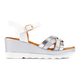 Sandalo donna con zeppa Shelovet bianco