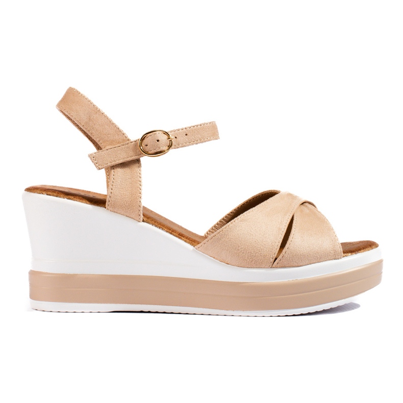 Sandalo con zeppa Shelovet beige da donna