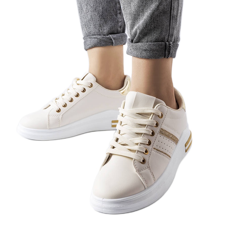 Sneaker beige con plateau di Lanoie