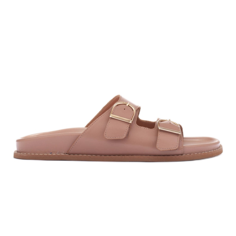 Marco Shoes Pantofole con fibbie beige