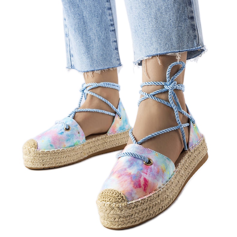 Espadrillas con plateau blu di Duffet